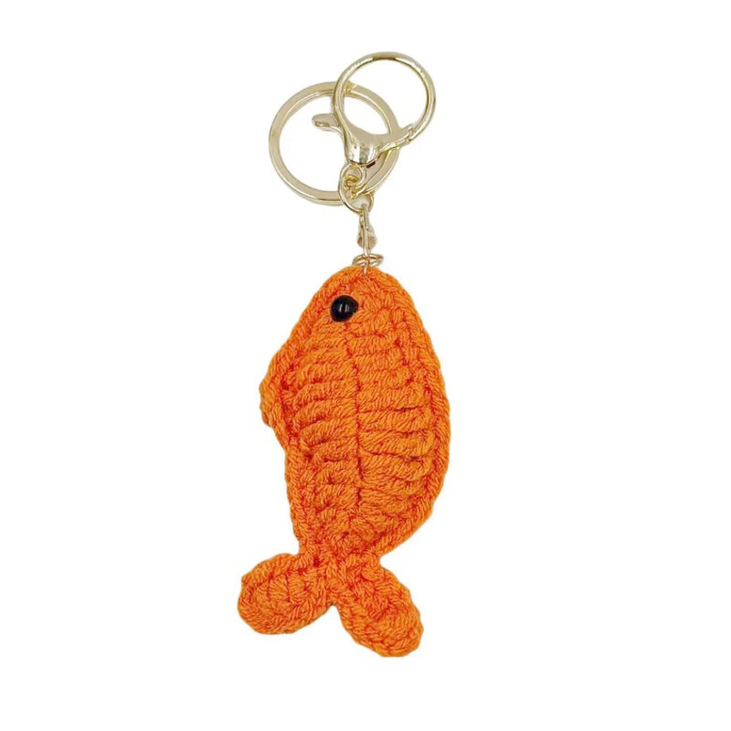 HKM-337683 Handcrafted Cartoon Animal Knitted Keychain - Adorable Animal Pendant for Bags & Accessories