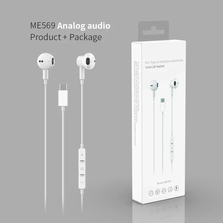 HKM-337683 USB Type-C Stereo In-Ear Headphones with Noise Cancelling and Magnetic Design