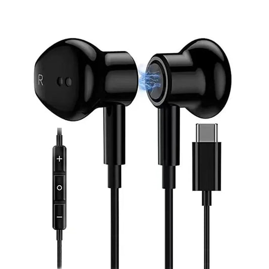 HKM-337683 USB Type-C Stereo In-Ear Headphones with Noise Cancelling and Magnetic Design
