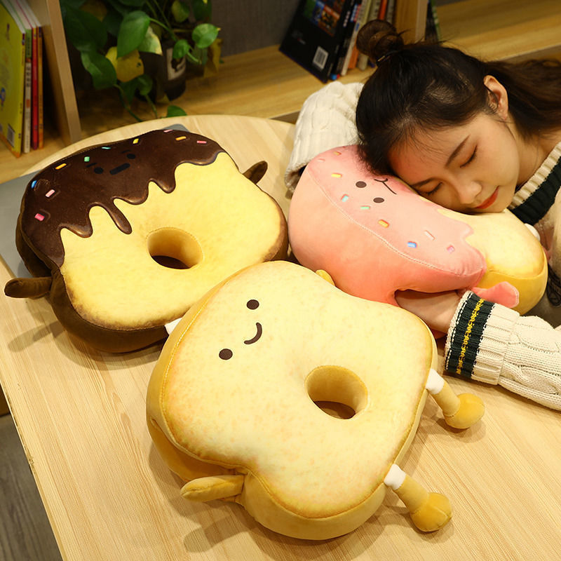 HKM-337747 Cozy Cotton Nap Pillow for Kids - Fun Food Designs, 35x30x10cm