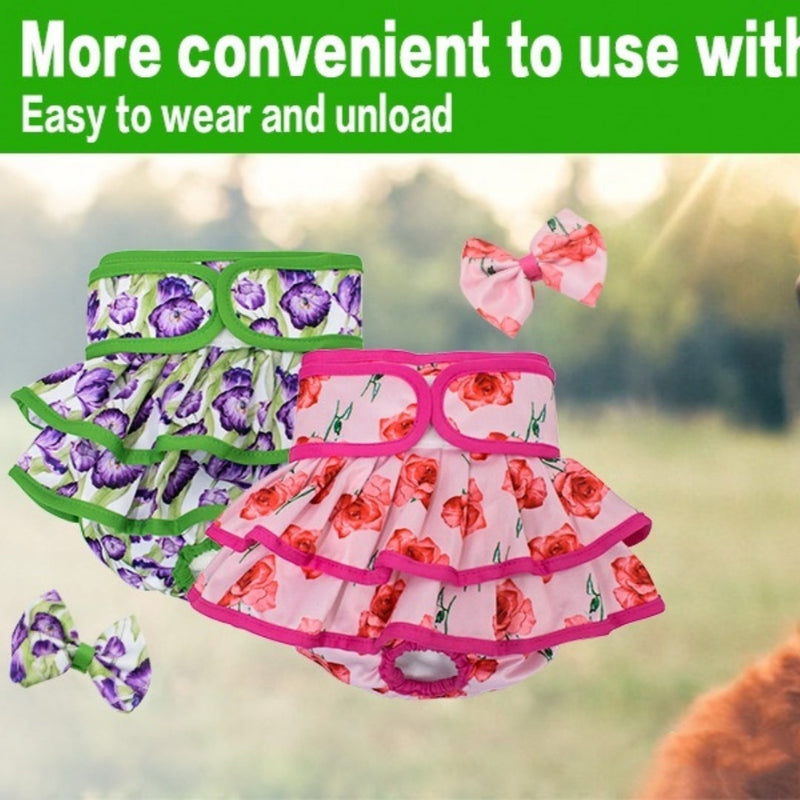 HKM-3377725 Washable Pet Dog Sanitary Pants - Polyester Diaper Panty for Female Dogs in Various Sizes