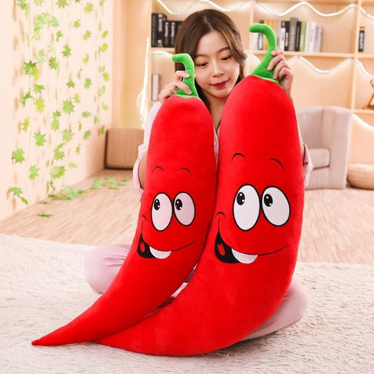 HKM-337811 Super Soft Chili Plush Doll - Cute Vegetable Stuffed Toy for Cozy Comfort
