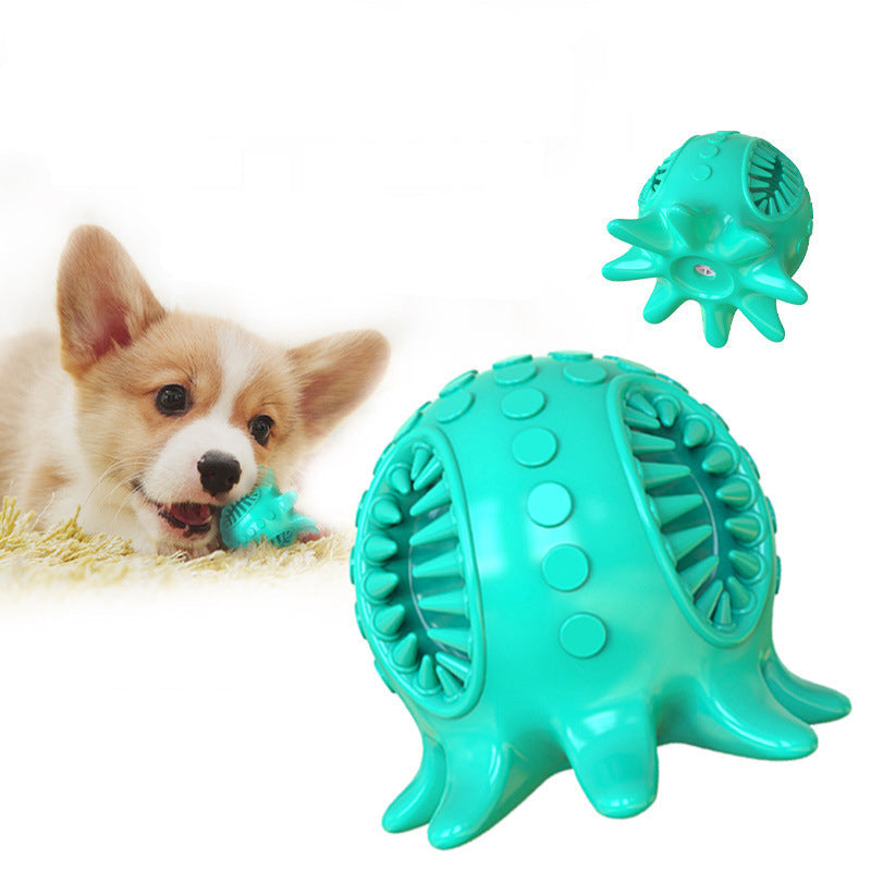 HKM-3378749 Interactive Octopus Dog Chew Toy for Teeth Cleaning and Breath Freshening