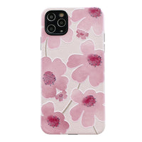 HKM-337939 Flower-Themed Soft Rubber Phone Case for Apple Devices - All-Inclusive Design with Lanyard Hole