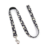 HKM-3379901 Trendy Black Polyester Pet Towing Rope with Environmental Daisy Print