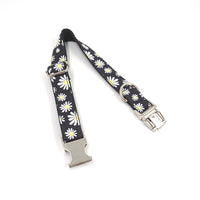 HKM-3379901 Trendy Black Polyester Pet Towing Rope with Environmental Daisy Print