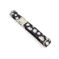 HKM-3379901 Trendy Black Polyester Pet Towing Rope with Environmental Daisy Print