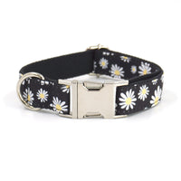 HKM-3379901 Trendy Black Polyester Pet Towing Rope with Environmental Daisy Print