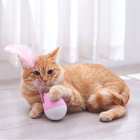 HKM-3380925 Catnip Ball Tumbler Toy for Cats – 10cm x 6.5cm x 20cm in Pink, Green, or Grey