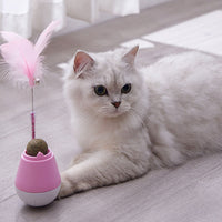 HKM-3380925 Catnip Ball Tumbler Toy for Cats – 10cm x 6.5cm x 20cm in Pink, Green, or Grey