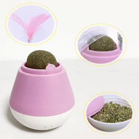 HKM-3380925 Catnip Ball Tumbler Toy for Cats – 10cm x 6.5cm x 20cm in Pink, Green, or Grey