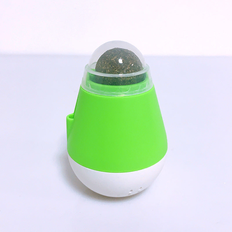 HKM-3380925 Catnip Ball Tumbler Toy for Cats – 10cm x 6.5cm x 20cm in Pink, Green, or Grey