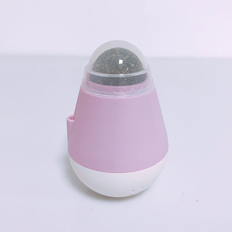 HKM-3380925 Catnip Ball Tumbler Toy for Cats – 10cm x 6.5cm x 20cm in Pink, Green, or Grey