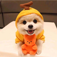 HKM-3381181 Cute Fruit-Themed Hoodies for Small Dogs - Winter Fleece Pet Clothing for Puppies and Kittens