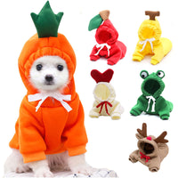 HKM-3381181 Cute Fruit-Themed Hoodies for Small Dogs - Winter Fleece Pet Clothing for Puppies and Kittens