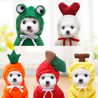 HKM-3381181 Cute Fruit-Themed Hoodies for Small Dogs - Winter Fleece Pet Clothing for Puppies and Kittens
