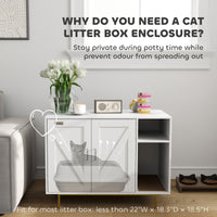 HKM-3381565 Stylish Cat Litter Box Enclosure with Storage Compartment and Scratching Mat