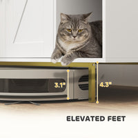 HKM-3381565 Stylish Cat Litter Box Enclosure with Storage Compartment and Scratching Mat
