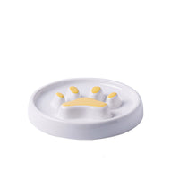 HKM-3382077 Ceramic Slow Food Bowl for Dogs and Cats - Available in Pink, Yellow, and Black