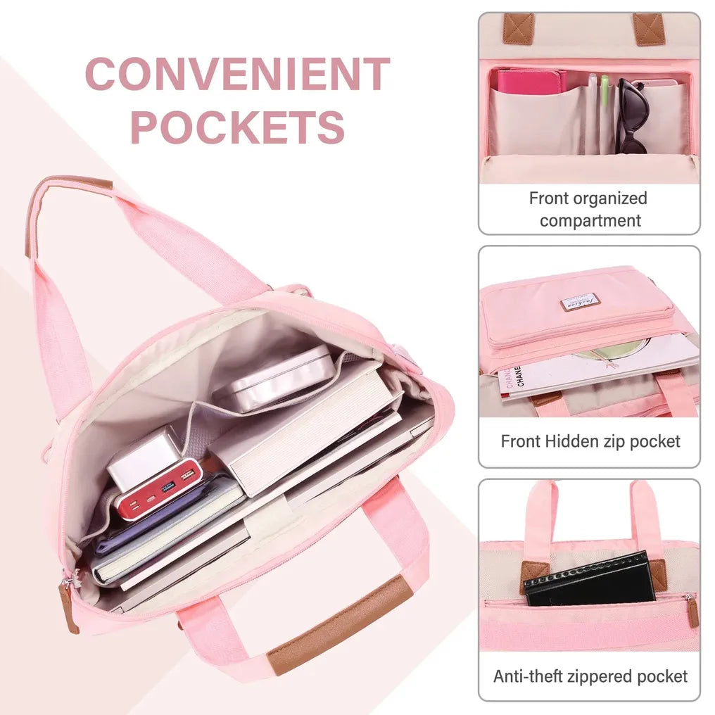 HKM-338387 Lightweight Laptop Briefcase for Women - Stylish Carry-On Bag for Work, College, and Travel