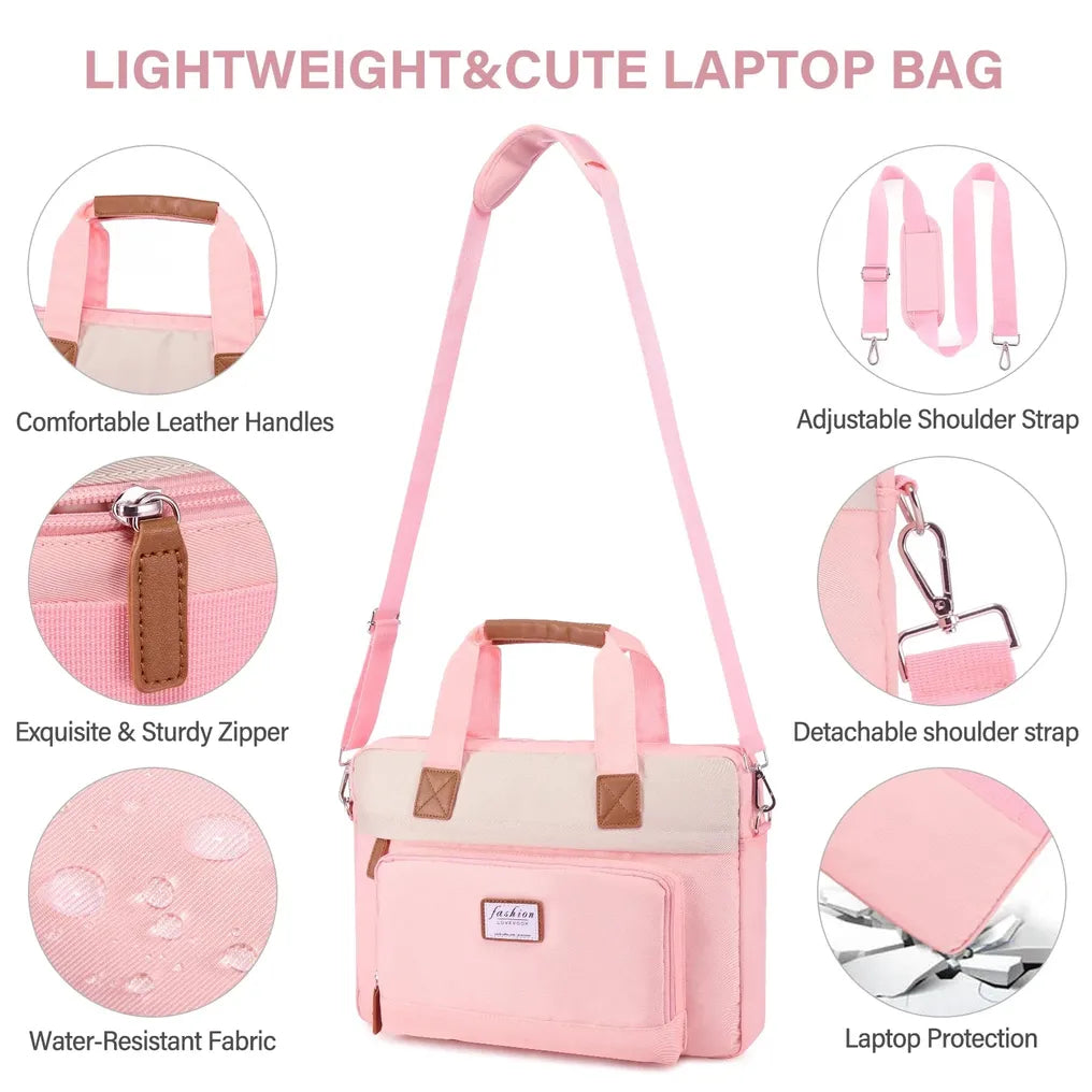 HKM-338387 Lightweight Laptop Briefcase for Women - Stylish Carry-On Bag for Work, College, and Travel