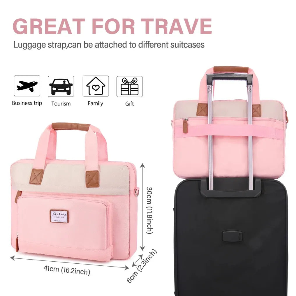 HKM-338387 Lightweight Laptop Briefcase for Women - Stylish Carry-On Bag for Work, College, and Travel