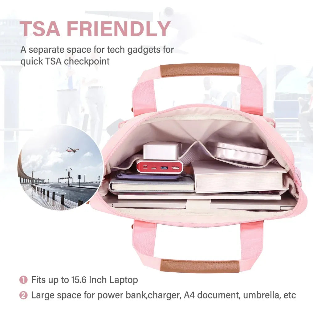 HKM-338387 Lightweight Laptop Briefcase for Women - Stylish Carry-On Bag for Work, College, and Travel