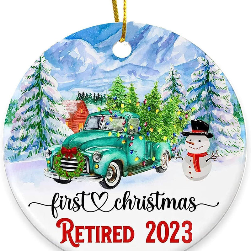 HKM-338451 Christmas Wooden Round Hanging Plaque Decoration - Various Designs for Holiday Parties