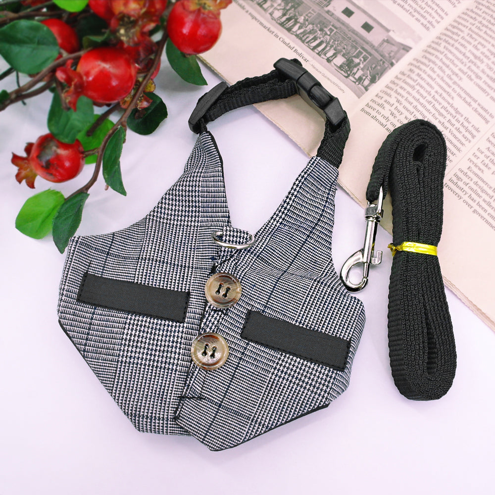 HKM-3385149 Stylish Rabbit Dress with Comfortable Chest Strap Leash for Small Pets