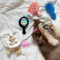 HKM-3385533 Three-Piece Plush Dog Toy Set for Grooming Fun