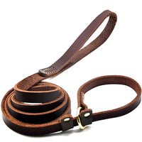 HKM-3385661 Leather Anti Breakaway Traction Rope for Pets - Strong and Durable 1.8X180CM, 1.2X170CM Options