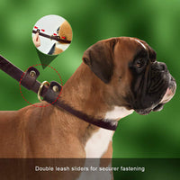 HKM-3385661 Leather Anti Breakaway Traction Rope for Pets - Strong and Durable 1.8X180CM, 1.2X170CM Options
