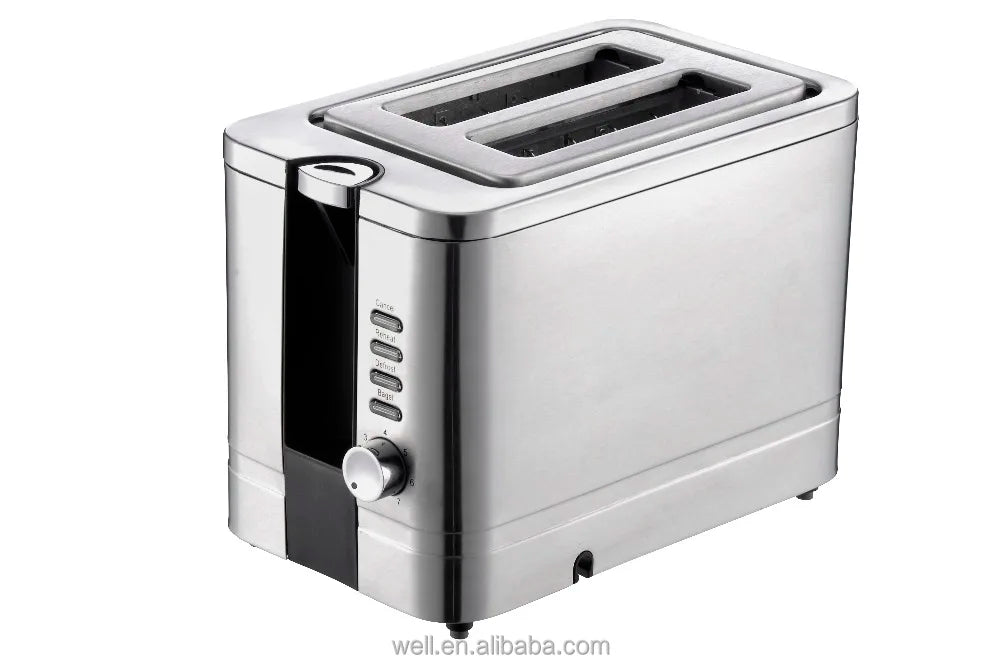 HKM-338579 Stainless Steel 750W 2-Slice Toaster with Adjustable Browning Control