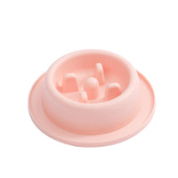 HKM-3386045 Pet Slow Food Bowl - Anti-Choking Feeding Dish, Simple Solid Color Design in Pink, Blue, and Green