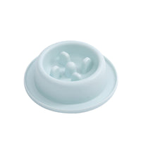 HKM-3386045 Pet Slow Food Bowl - Anti-Choking Feeding Dish, Simple Solid Color Design in Pink, Blue, and Green