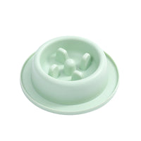 HKM-3386045 Pet Slow Food Bowl - Anti-Choking Feeding Dish, Simple Solid Color Design in Pink, Blue, and Green