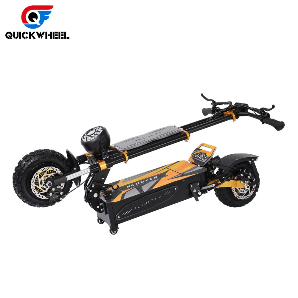 HKM-338707 Dual Motor Electric Scooter 60V 40Ah, 120Km Range, 6000W, 11 Inch Fat Tires, Folding Design
