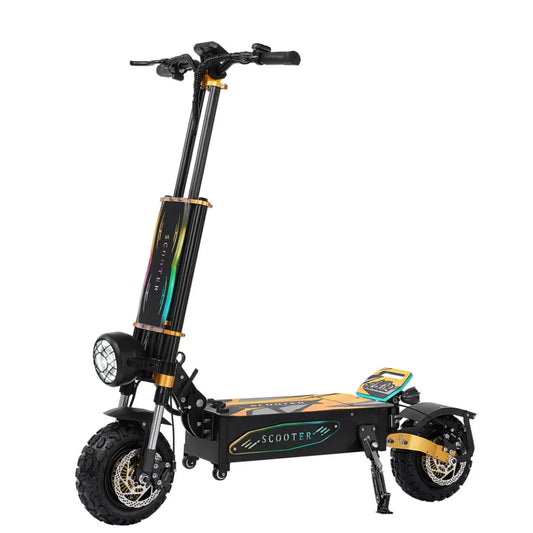 HKM-338707 Dual Motor Electric Scooter 60V 40Ah, 120Km Range, 6000W, 11 Inch Fat Tires, Folding Design