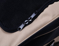 HKM-3387325 Portable Travel Pet Carrier for Dogs and Cats – Crossbody Design in Beige and Dark Gray