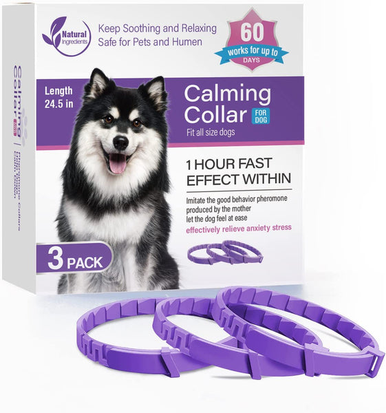 HKM-3387837 Pet Calming Collar for Cats and Dogs - 3 Pack, 4 Pack Options Available, Plastic Material, Plain Design