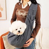 HKM-3388093 Polyester Pet Crossbody Bag with Pockets for Easy Carrying, Holds Up to 15 Jin