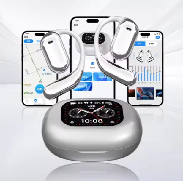 HKM-338835 AI Language Translation Wireless Earbuds with LCD Touch Screen and Bluetooth Connectivity