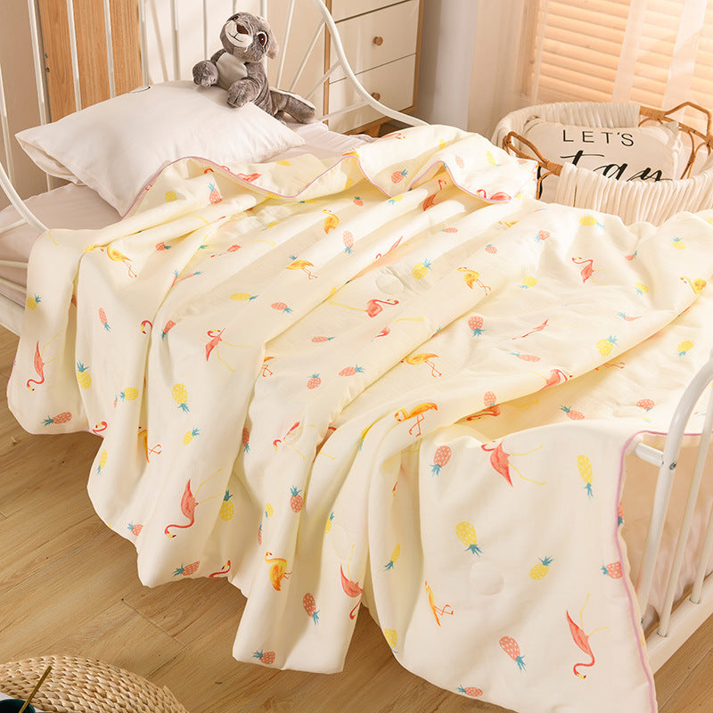 HKM-338835 Cotton Double-Layer Antibacterial Air Conditioning Quilt in Playful Designs