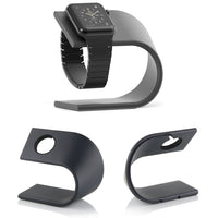 HKM-338899 Aluminum U-Shaped Charging Stand Compatible with Apple Watch Models 1-4 in Dark Gray and Silver
