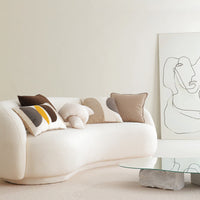 HKM-338963 Geometric Color Block Embroidery Pillow - Modern Minimalist Cushion for Living Room