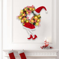HKM-338963 Long Leg Elf Decorative Garland with Lights for Christmas Tree and Door Hanging