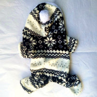 HKM-3390013 Fawn Snowflake Print Dog Outfit with Soft Fabric and Fur Ball Accents