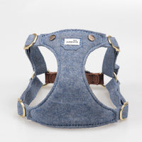 HKM-3390909 Adjustable Denim Dog Harness for Small to Medium Dogs - Comfortable and Durable Design
