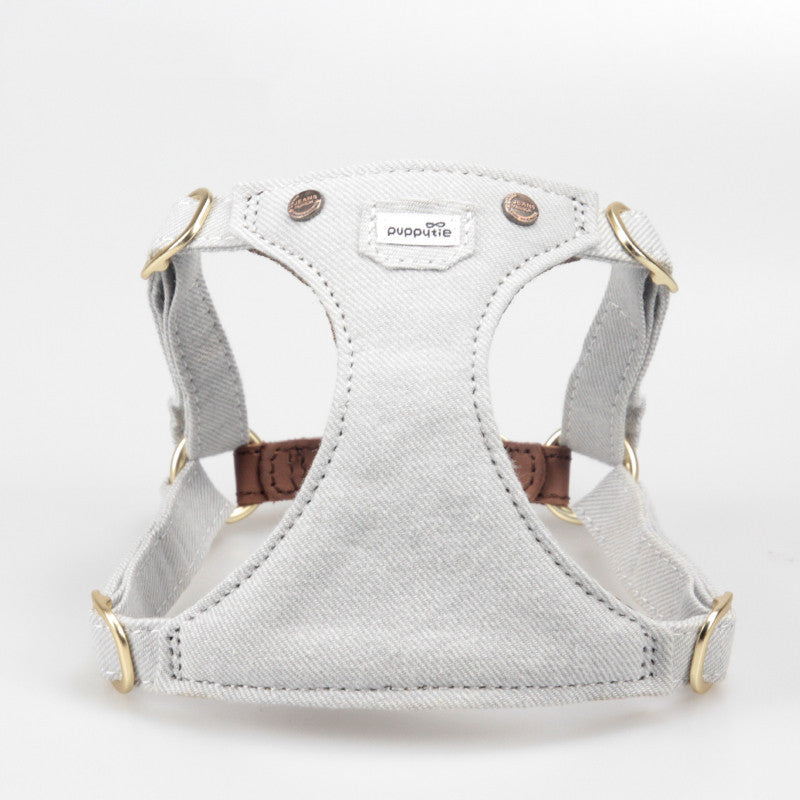 HKM-3390909 Adjustable Denim Dog Harness for Small to Medium Dogs - Comfortable and Durable Design
