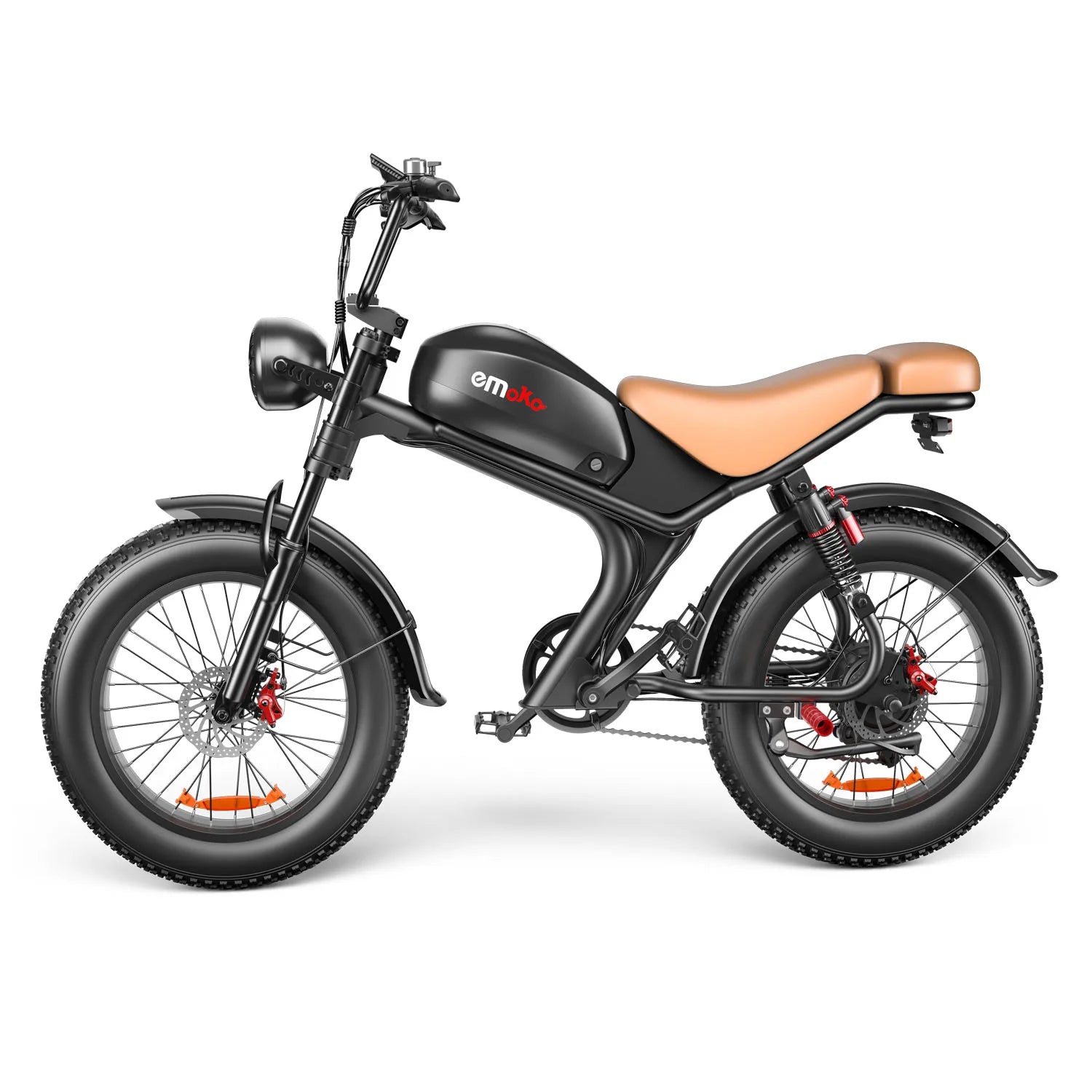 HKM-339155 Vintage Electric Fat Bike C93 750W Steel Frame 48V Integrated Battery 7-Speed Disc Brake 20-inch Tires
